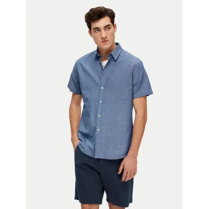 Zdjęcie Selected Homme Koszula New Linen 16079053 Niebieski Regular Fit