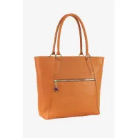 Picture Orange shopper bag made of Italian leather - Terrida
