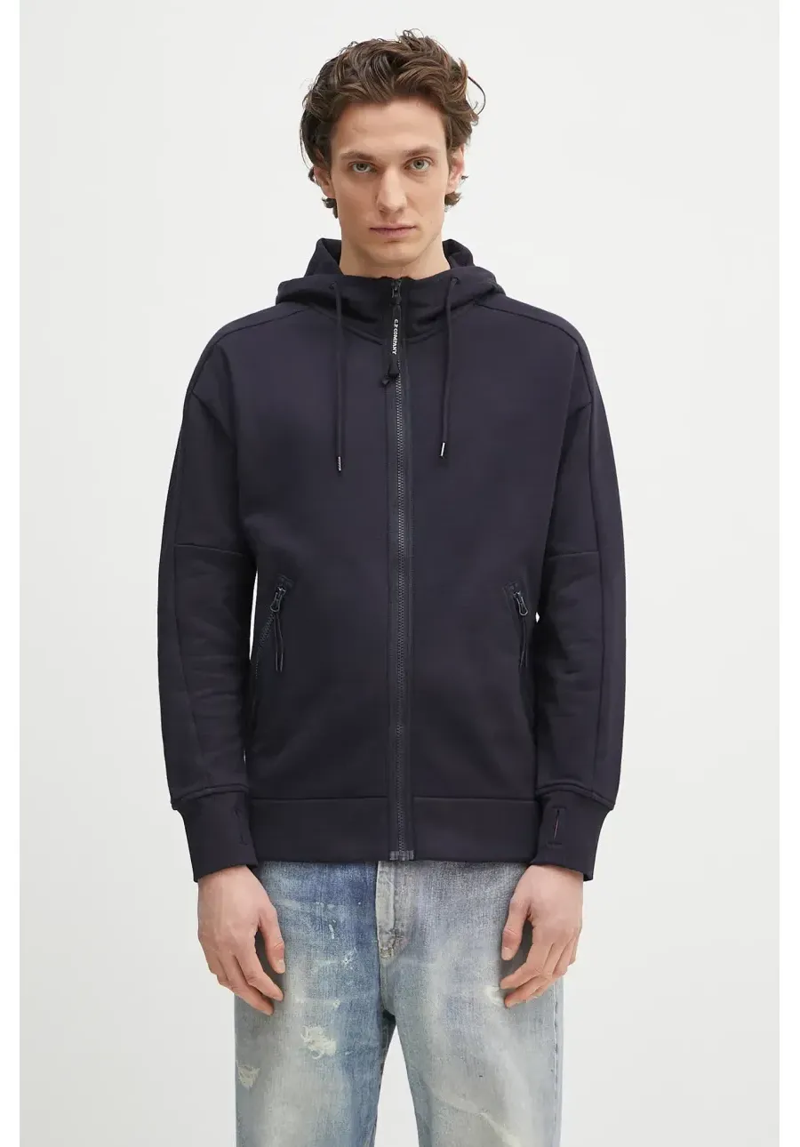 obrazek 1 C.P. Company bluza bawełniana męska kolor granatowy z kapturem gładka 18CMSS028A005086W