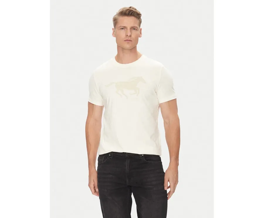 obrazek 1 Mustang T-Shirt Austin 1016483 Beżowy Regular Fit