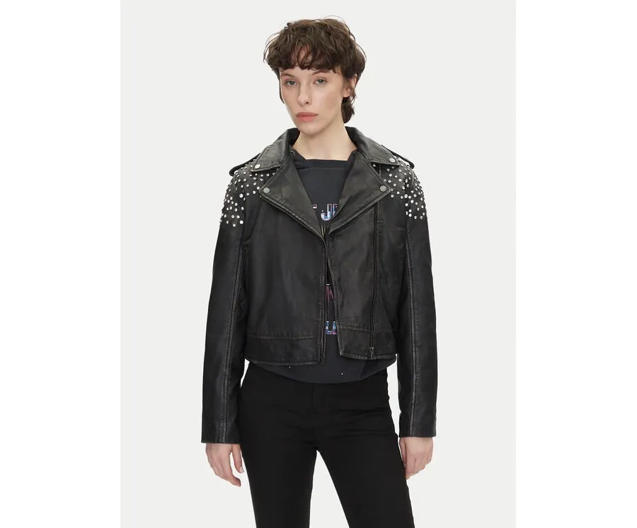 obrazek 1 Pepe Jeans Kurtka skórzana Fantasy PL402523 Czarny Regular Fit