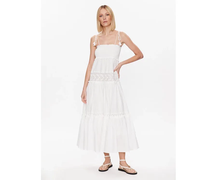 obrazek 1 TWINSET Sukienka plażowa 231LM2YEE Biały Relaxed Fit