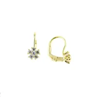 Picture Italian flower-shaped earrings with cubic zirconia