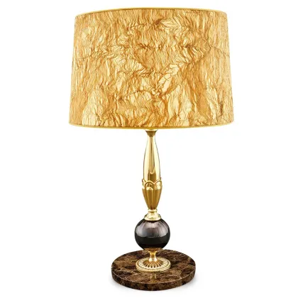 Zdjęcie Lampa ceramiczna na marmurowej podstawie