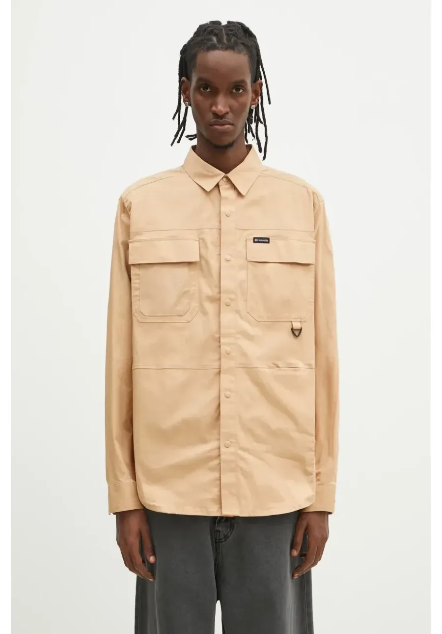 obrazek 1 Columbia koszula Landroamer Twill męska kolor brązowy regular z kołnierzykiem klasycznym 2120581