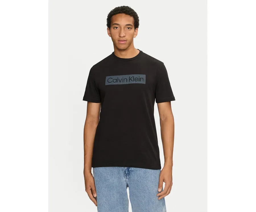 obrazek 1 Calvin Klein T-Shirt Striped Logo K10K113590 Czarny Regular Fit