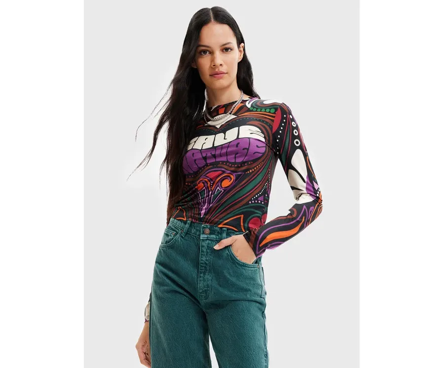 obrazek 1 Desigual Bluzka Blair 22WWTK35 Kolorowy Slim Fit