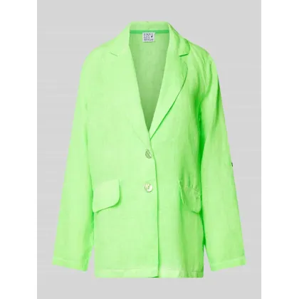 Zdjęcie Długi żakiet z lnu z kołnierzem z połami