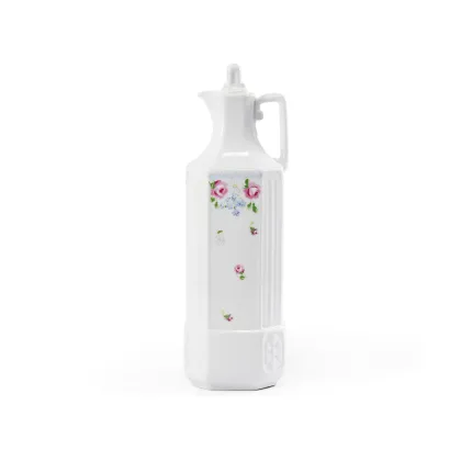 Zdjęcie Stylowy porcelanowy pojemnik na oliwę zdobiony delikatnym kwiatowym motywem – Leander