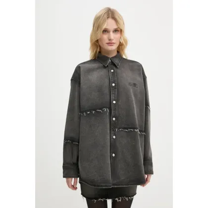 Zdjęcie MM6 Maison Margiela kurtka jeansowa damska kolor szary przejściowa oversize S62AN0134.S30848