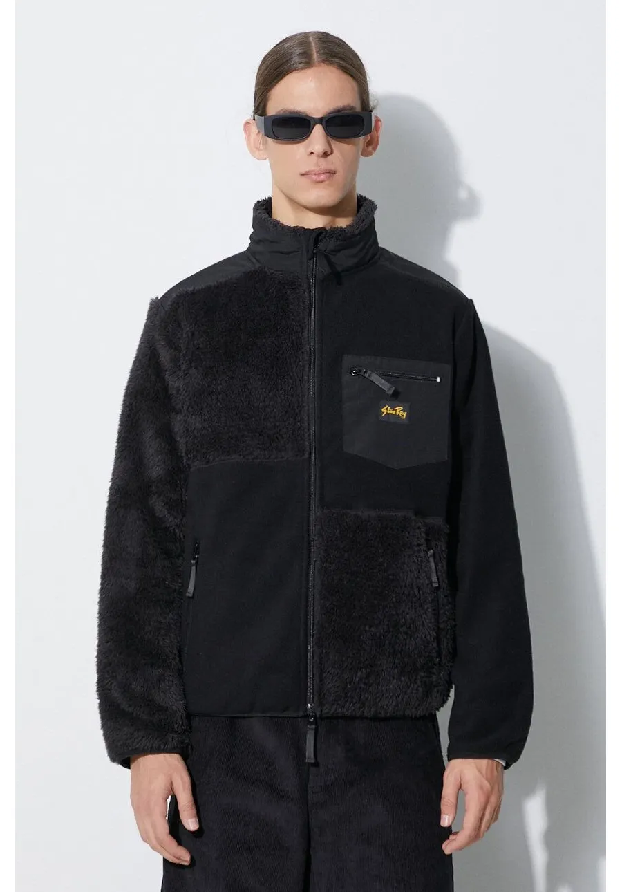 obrazek 1 Stan Ray bluza PATCHWORK FLEECE JACKET męska kolor czarny gładka AW2312456