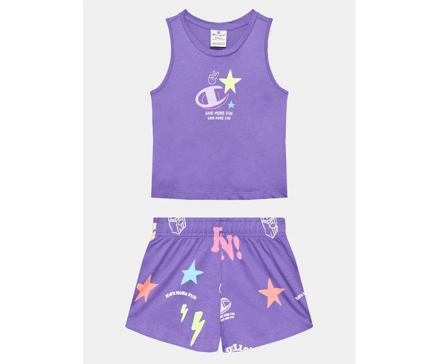 obrazek 1 Champion Komplet t-shirt i spodenki 404680 Fioletowy Regular Fit