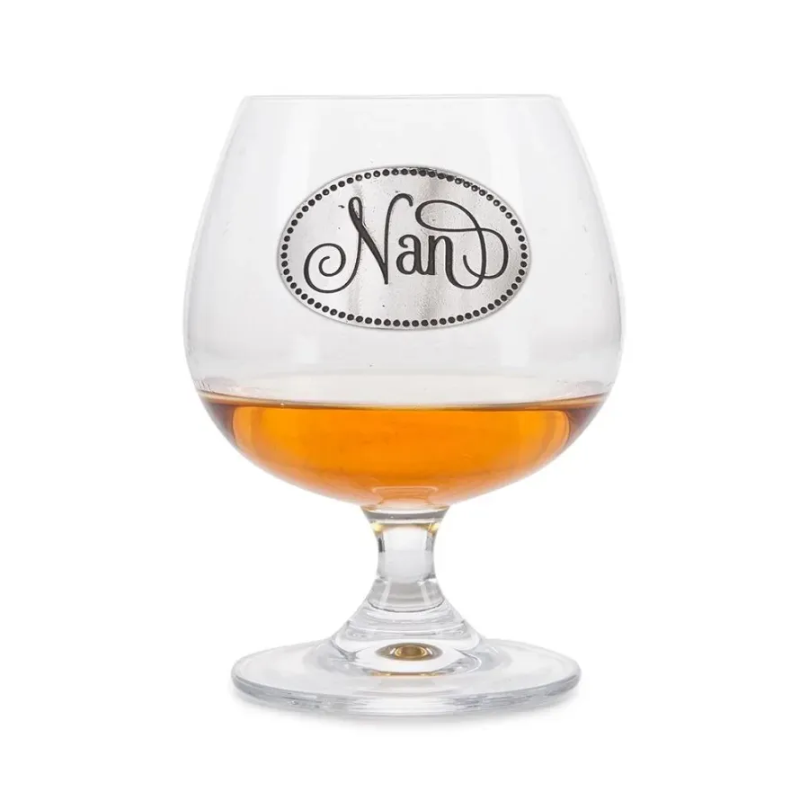 obrazek 1 Ekskluzywny prezent dla ukochanej niani – kieliszek do brandy z cynowym emblematem