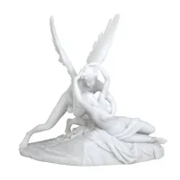 Picture White resin statuette of the kiss of Cupid and Psyche