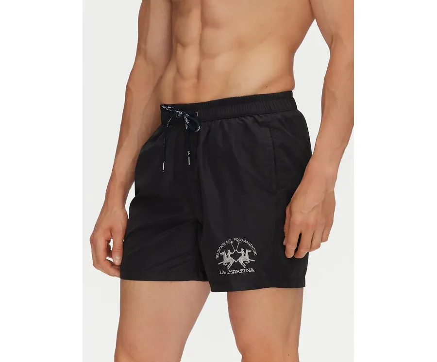 obrazek 1 La Martina Szorty kąpielowe Clint MAM001 PL115 Czarny Regular Fit