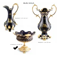 Picture Blue, gold - baroque plate - Bruno Costenaro