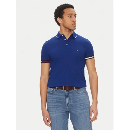 Zdjęcie Tommy Hilfiger Polo Flag Cuff MW0MW38458 Niebieski Slim Fit