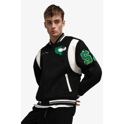 Zdjęcie Puma kurtka bomber z domieszką wełny The Mascot T7 kolor czarny 535796.01-CZARNY