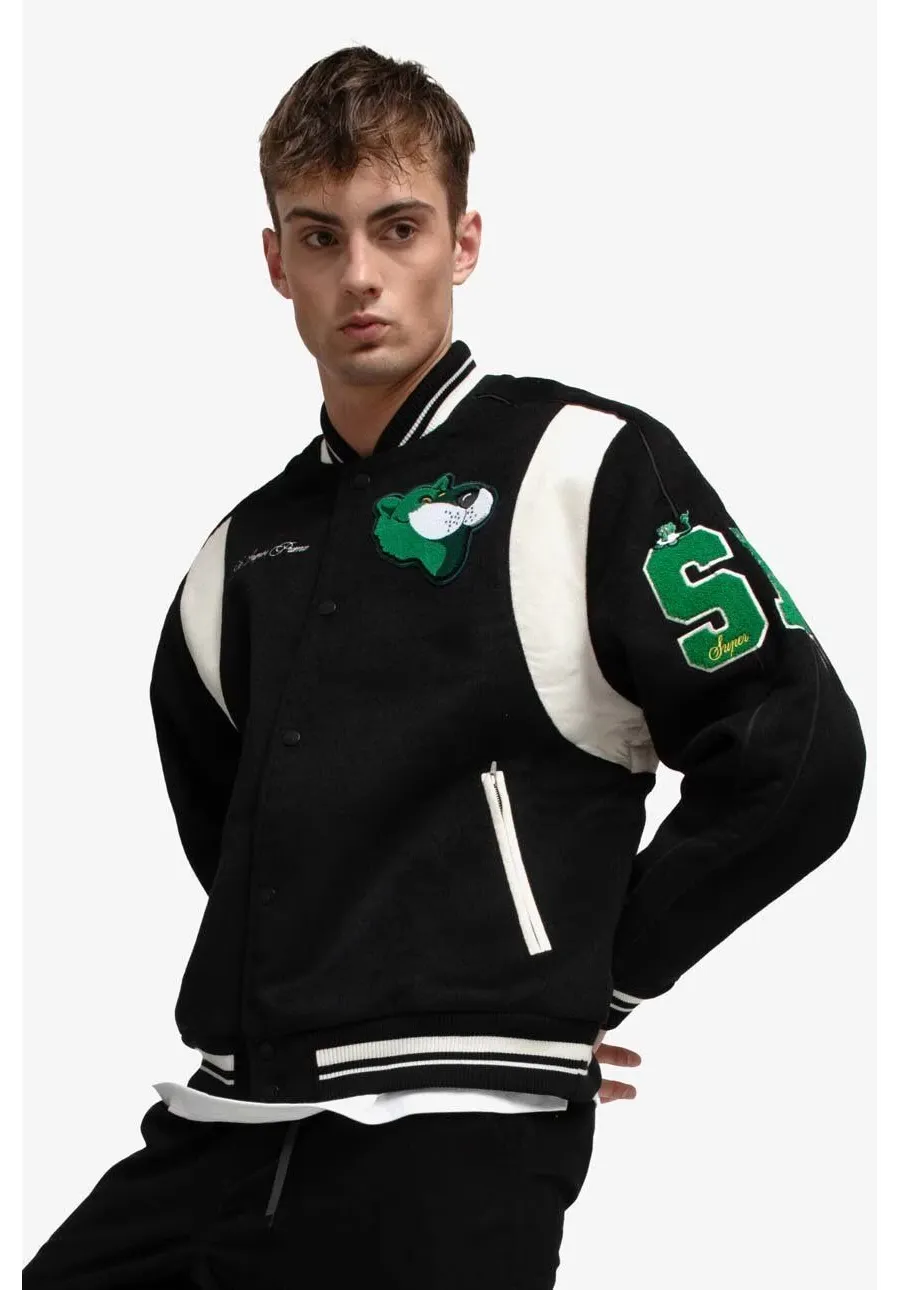 obrazek 1 Puma kurtka bomber z domieszką wełny The Mascot T7 kolor czarny 535796.01-CZARNY