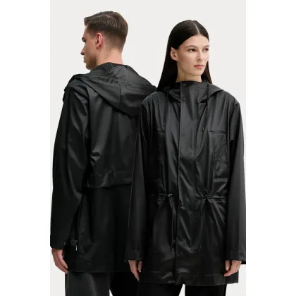 Zdjęcie Rains kurtka Bold Long Jacket W3 kolor czarny przejściowa 12110