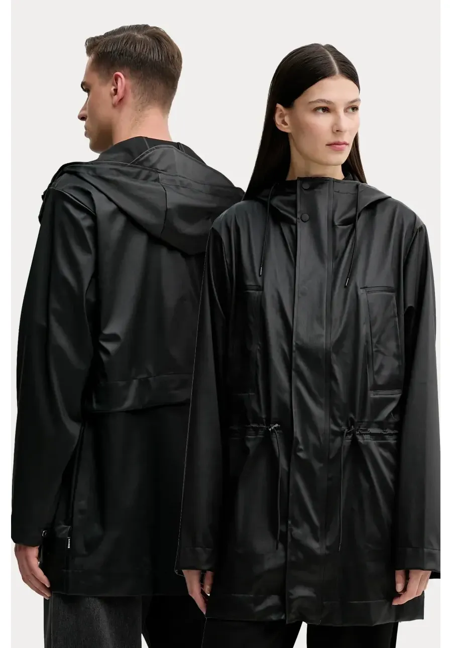 obrazek 1 Rains kurtka Bold Long Jacket W3 kolor czarny przejściowa 12110
