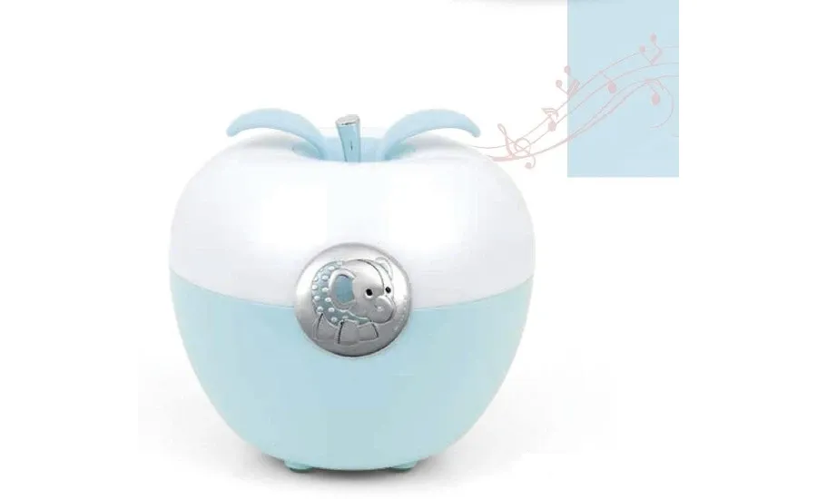 obrazek 1 Lampa-pozytywka w kształcie jabłka w kolorze różowym zdobiona słonikiem