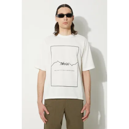 Zdjęcie Nanga t-shirt Dry Mix Frame Logo Tee męski kolor biały z nadrukiem NW2221.1G503