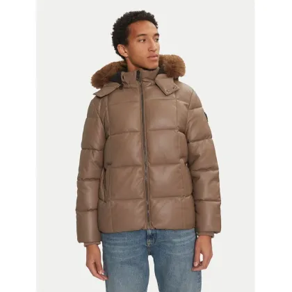 Zdjęcie Guess Kurtka z imitacji skóry M4BL33 WGJB0 Brązowy Regular Fit