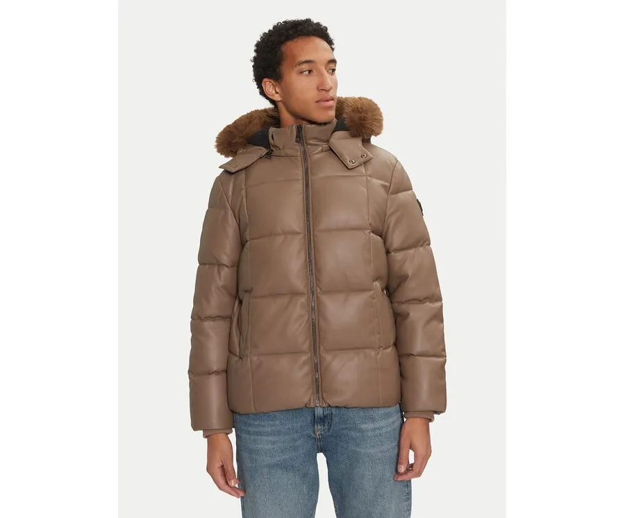 obrazek 1 Guess Kurtka z imitacji skóry M4BL33 WGJB0 Brązowy Regular Fit