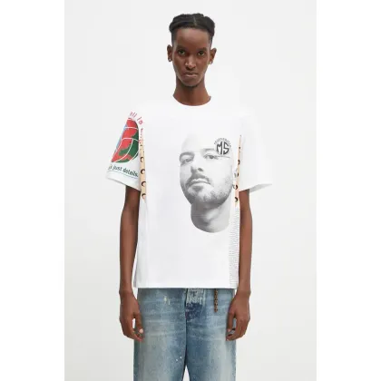 Zdjęcie Marine Serre t-shirt Regenerated Graphic T-Shirts Regular Fit T-Shirt męski kolor biały wzorzysty MTT080A.UJER0003