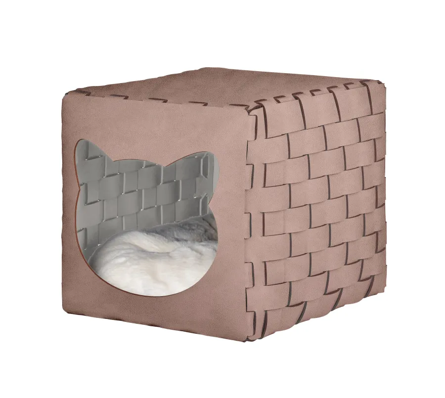 obrazek 1 Domek dla kota 35x40x35 cm w kolorze złamanego pudrowego różu