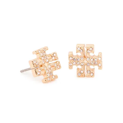 Zdjęcie Tory Burch Kolczyki Crystal Logo Stud Earring 53423 Złoty