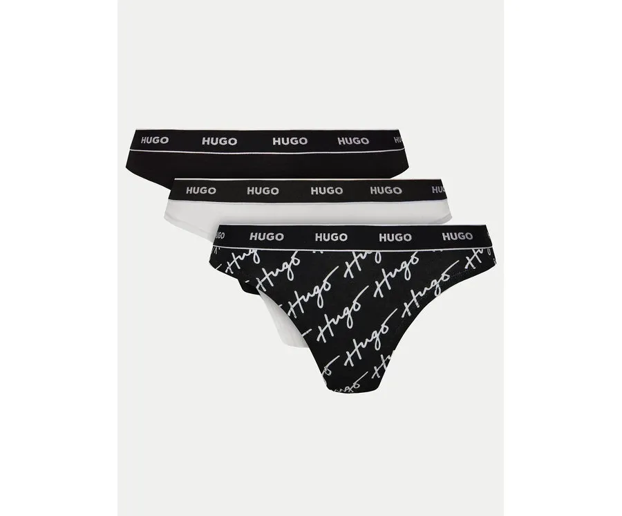 obrazek 1 HUGO Komplet 3 par stringów 50495870 Czarny
