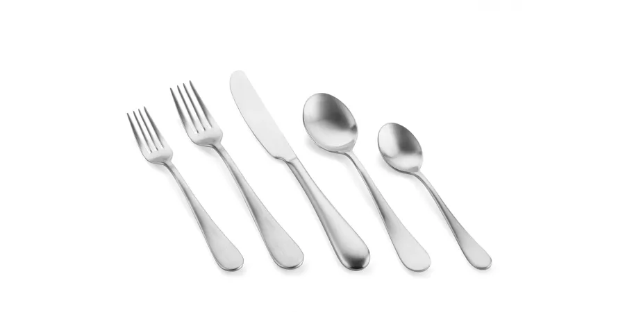 obrazek 1 Wyjątkowy włoski 42-elementowy komplet sztućców Natura Ice ze stali nierdzewnej