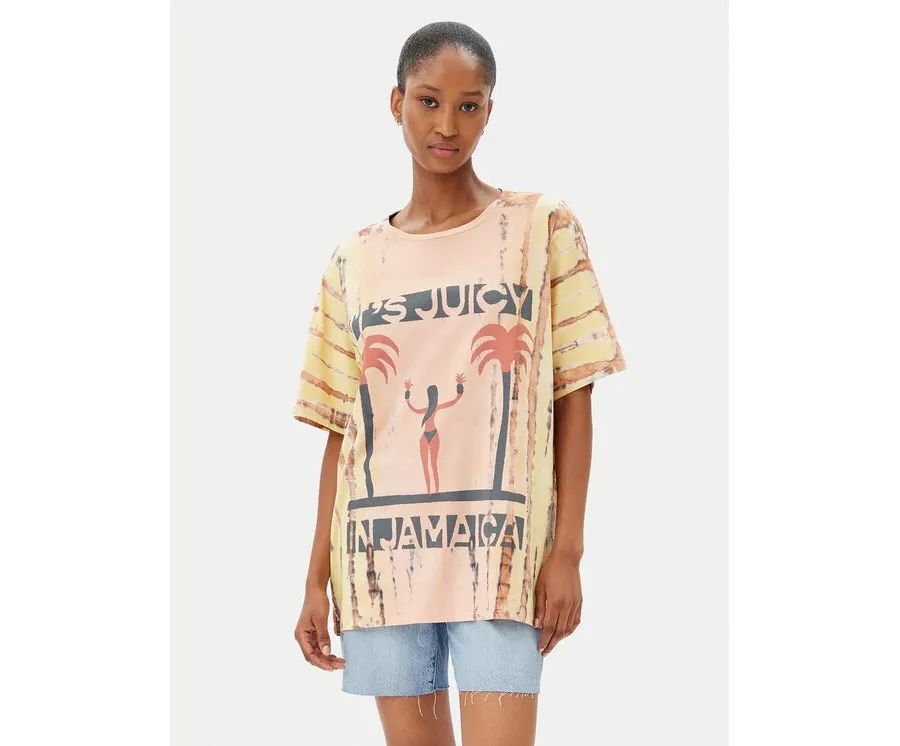 obrazek 1 One Teaspoon T-Shirt Its Juicy In Jamaica 26940 Pomarańczowy Relaxed Fit