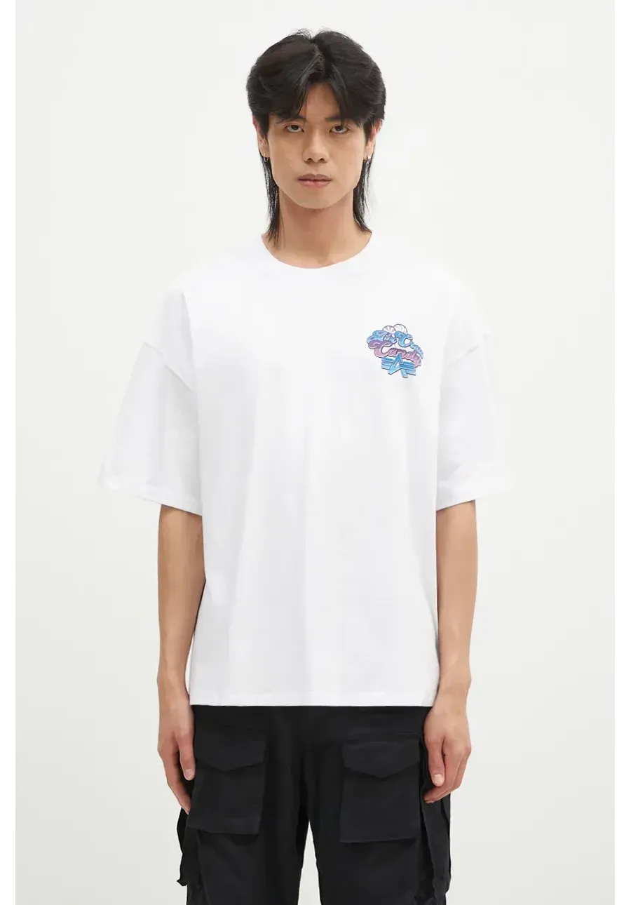 obrazek 1 Alpha Industries t-shirt bawełniany Candy Crew męski kolor biały z nadrukiem 148509