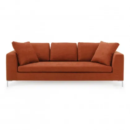 Zdjęcie Pomarańczowa wygodna sofa 4-osobowa w nowoczesnym stylu - Sevensedie