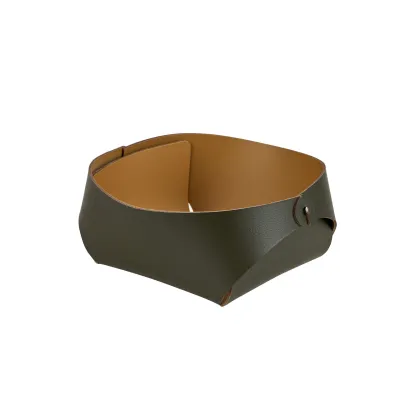 Picture Stylish Flora basket 15x15xH7 cm in olive color