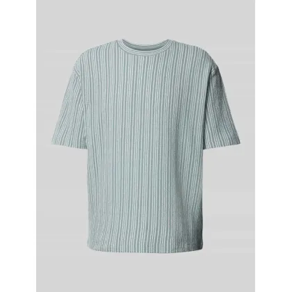 Zdjęcie T-shirt z prążkowanym okrągłym dekoltem