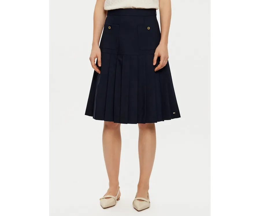 obrazek 1 Tommy Hilfiger Spódnica plisowana WW0WW43798 Granatowy Regular Fit