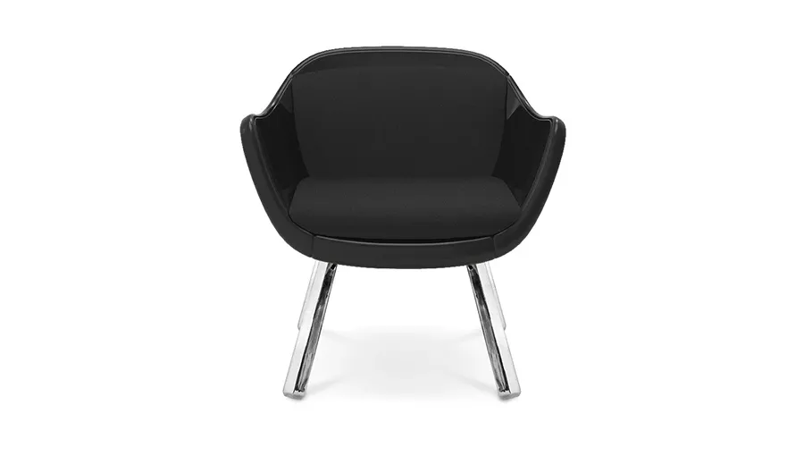 obrazek 4 Designerskie krzesło z efektowną mosiężną podstawą - Bitangra