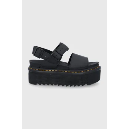 Zdjęcie Dr. Martens Sandały skórzane Voss Quad damskie kolor czarny na platformie DM26725001