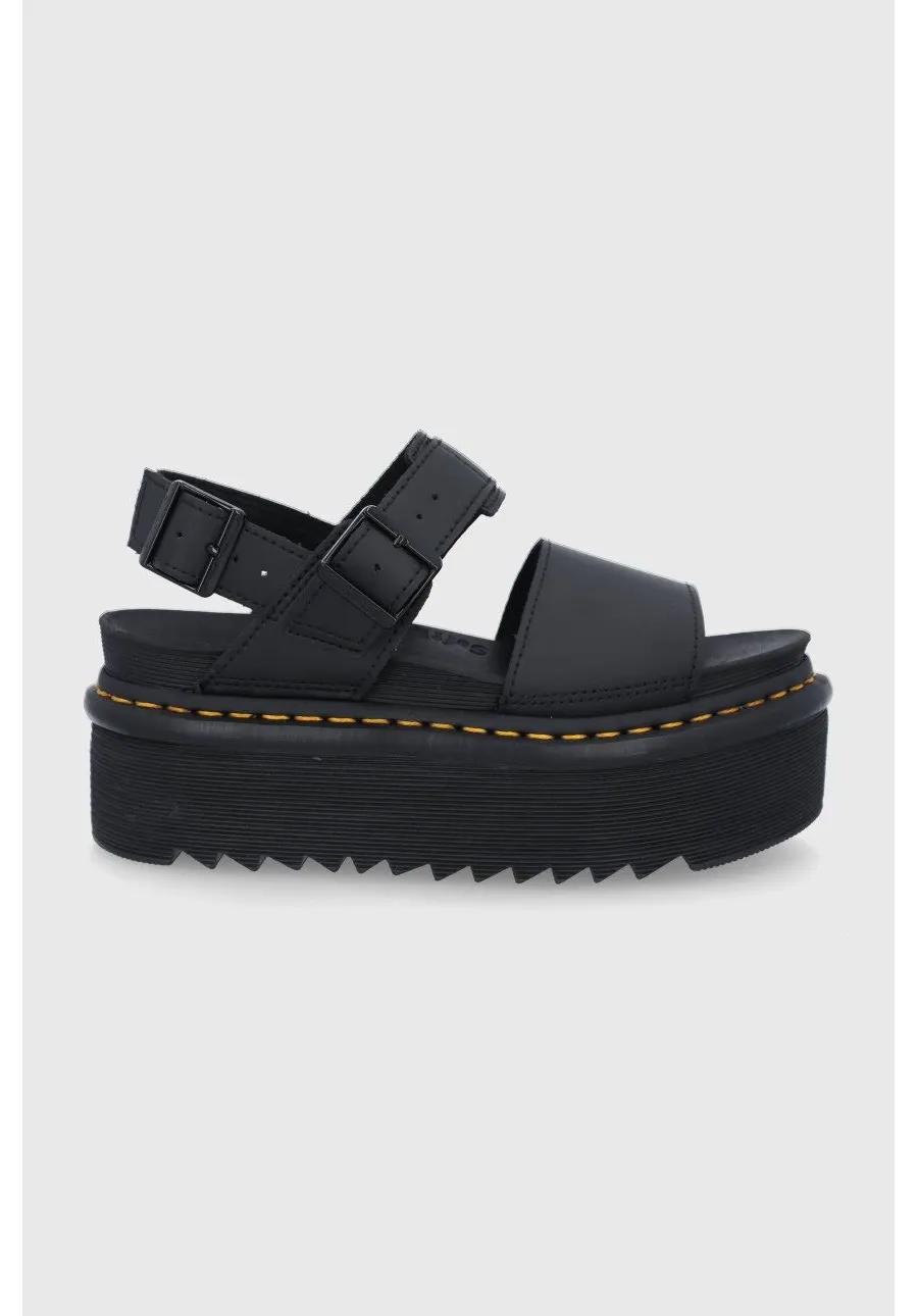 obrazek 1 Dr. Martens Sandały skórzane Voss Quad damskie kolor czarny na platformie DM26725001