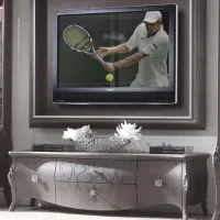 Picture A prestigious TV stand with sculptures and embossed decorations in antique gray and walnut sand