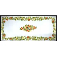 Picture Rectangular lava garden countertop decorated with a fruit motif – Ceramiche Valchida