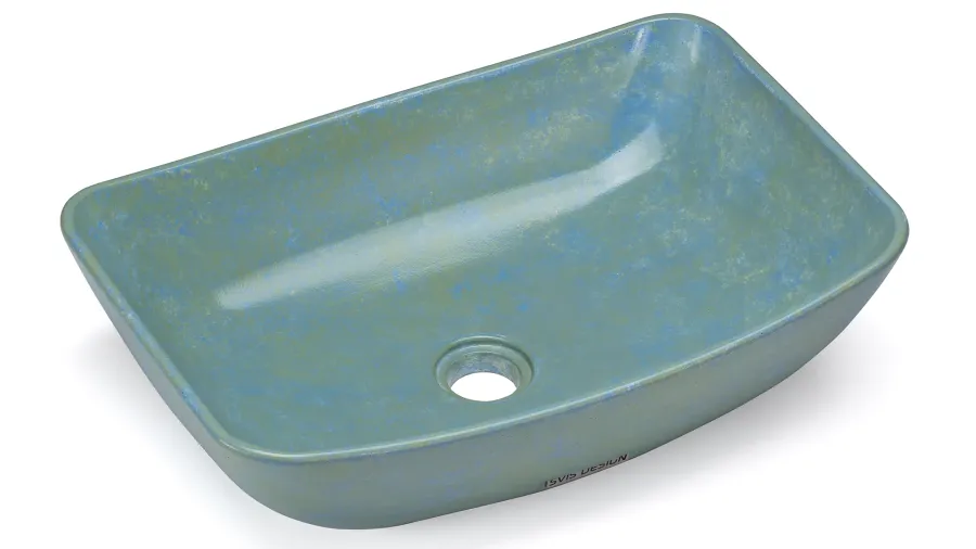 obrazek 2 Elitarna umywalka 50 cm VIRGO BASIC – GRANITE, niebieski i zielony, lakier półmatowy