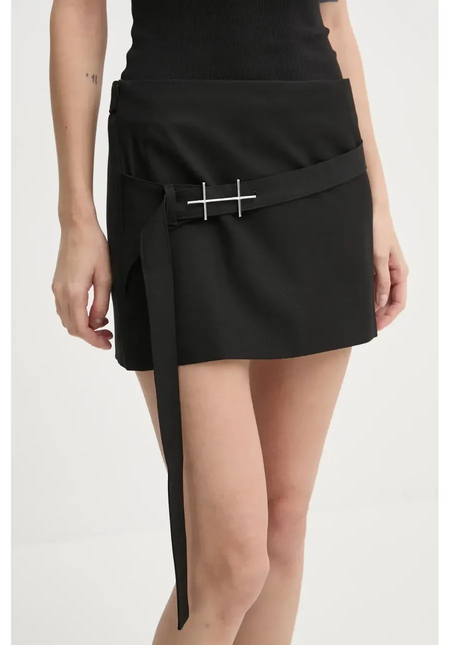obrazek 1 Heliot Emil spódnica z domieszką wełny kolor czarny mini ołówkowa AW24.W.12.041.BLK01