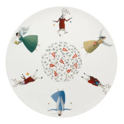 Picture Porcelain plate-platter 33 cm with a representation of angels - Vista Alegre