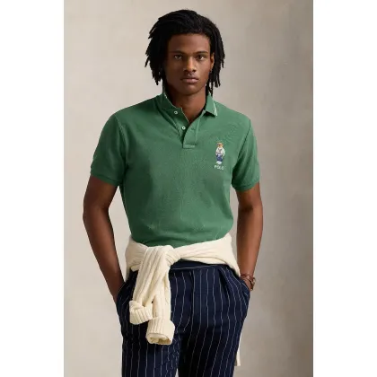 Zdjęcie Polo Ralph Lauren polo bawełniane kolor zielony gładki 710963817