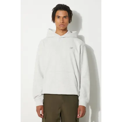 Zdjęcie New Balance bluza bawełniana MT41534AHH męska kolor szary z kapturem melanżowa